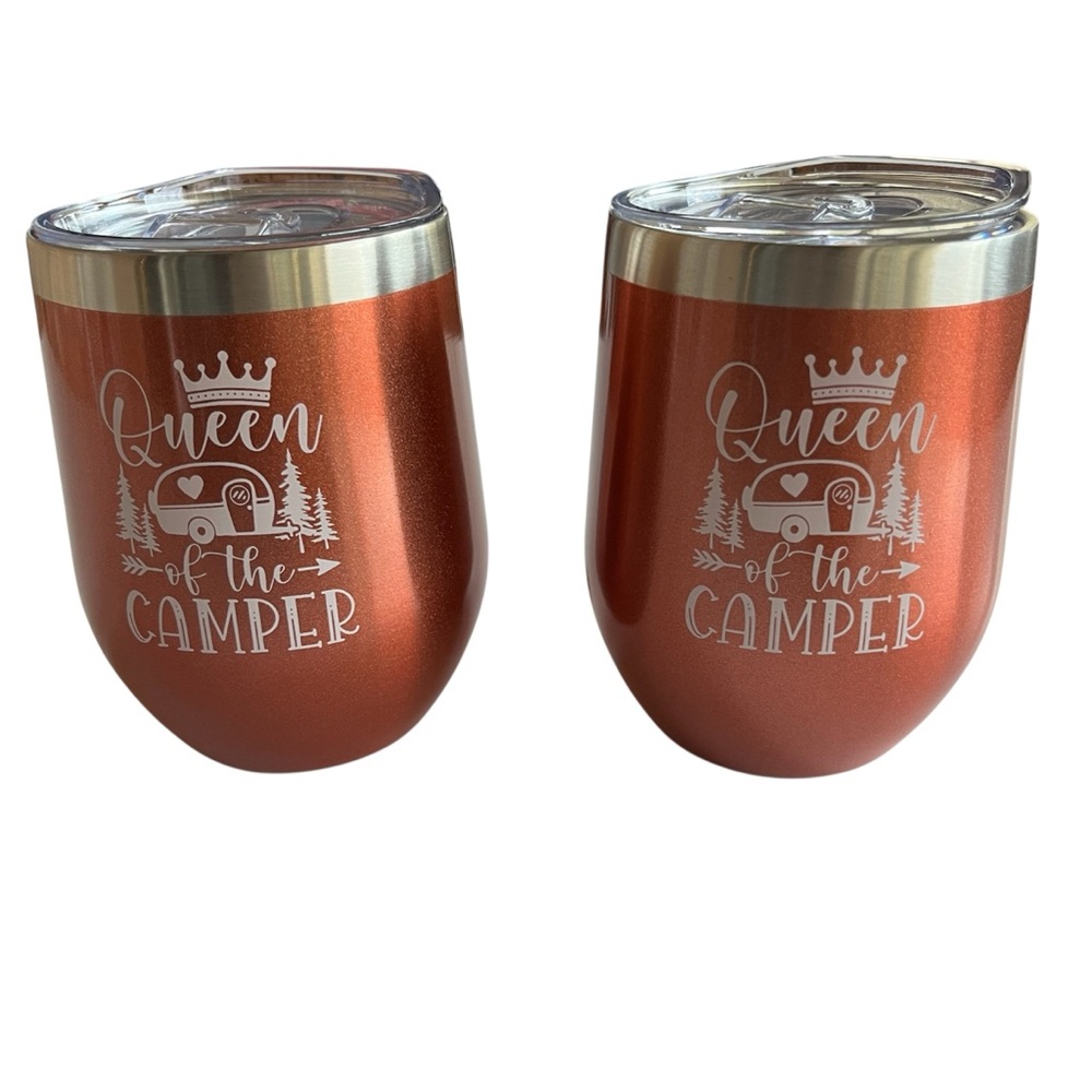 Hopedoit Queen of the Camper 
Stainless Steel 12 oz Insulated Wine Tumblers